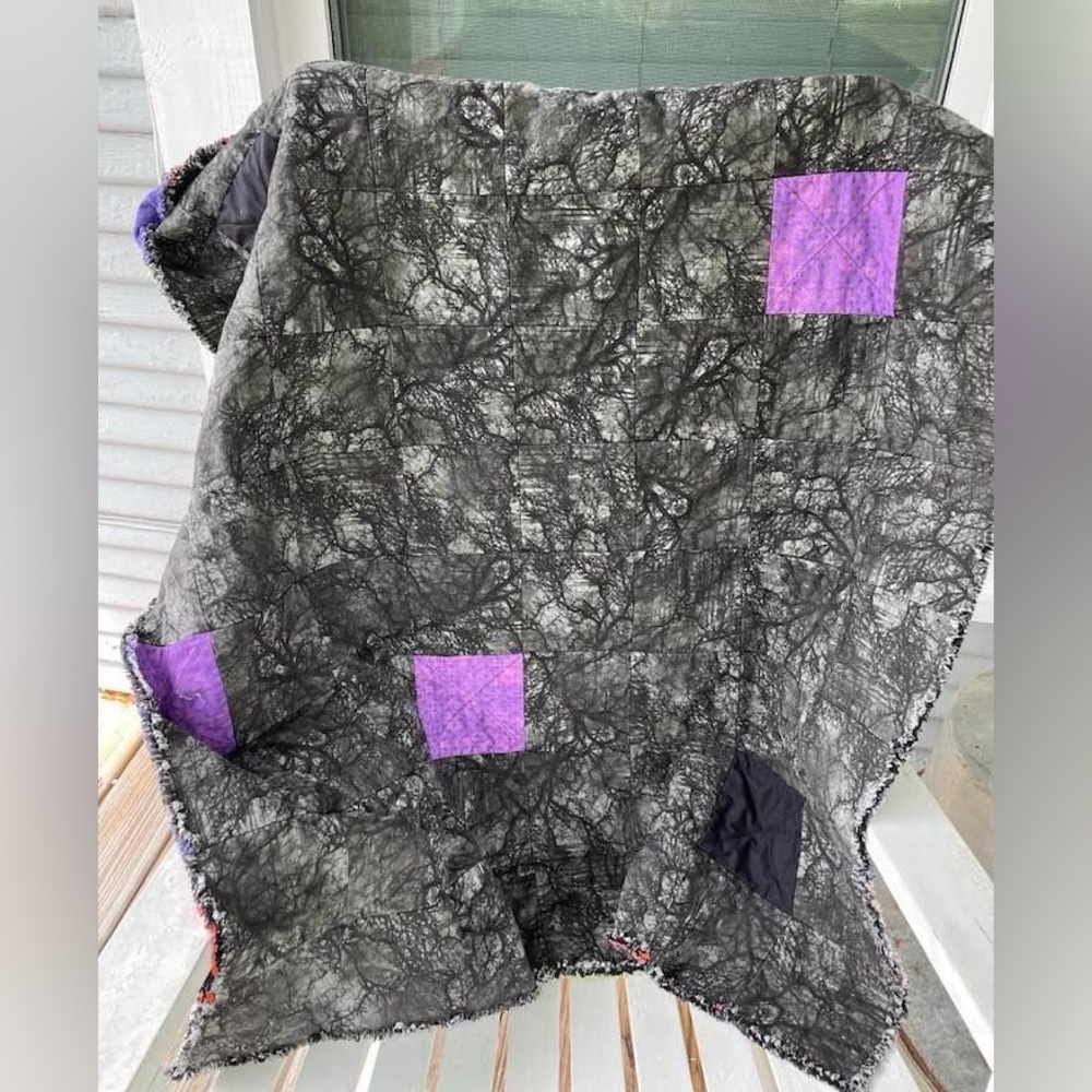 Handmade Halloween 🎃 Chenille Rag Quilt 40 x 50 - Picture 2 of 4